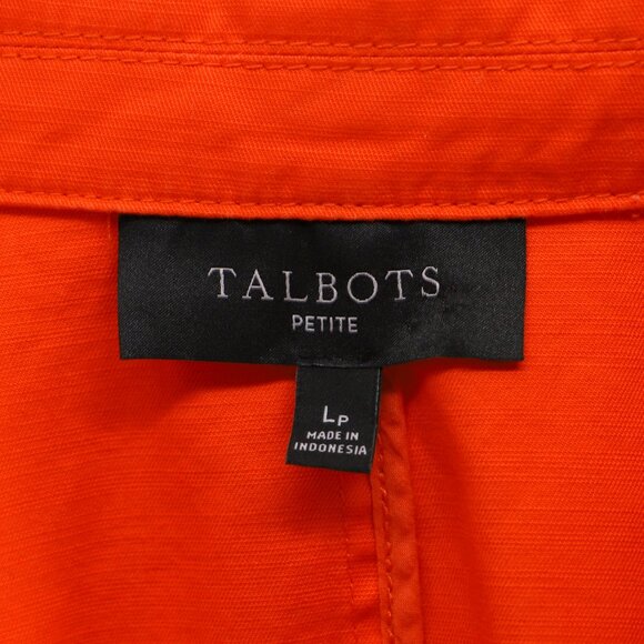 TALBOTS Montauk Cotton Twill Utilitarian Jacket Orange-Red Size LP - Picture 6 of 7
